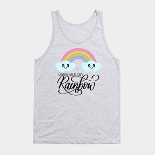 Create Your Own Rainbow with Kawaii Cute Clouds in Green Tank Top